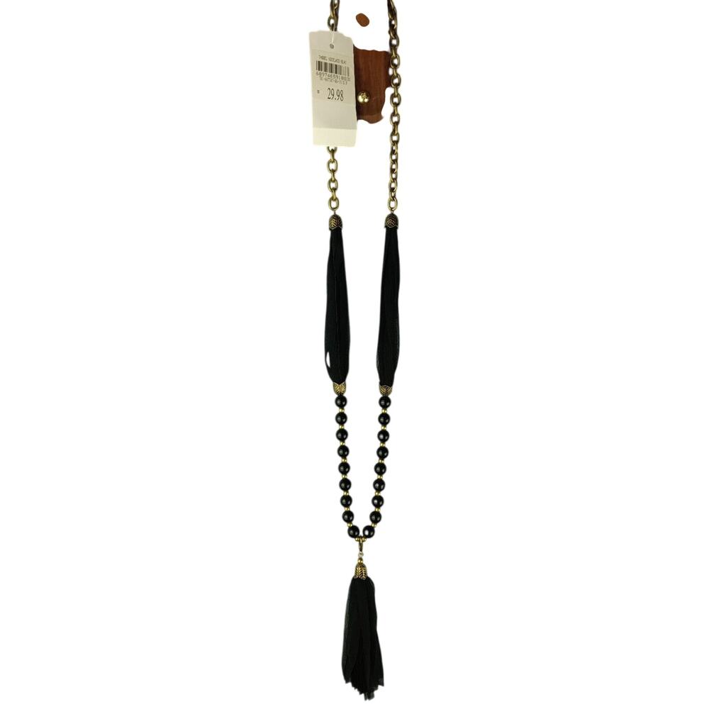 Black Long Tassel Necklace Women's Jewelry
